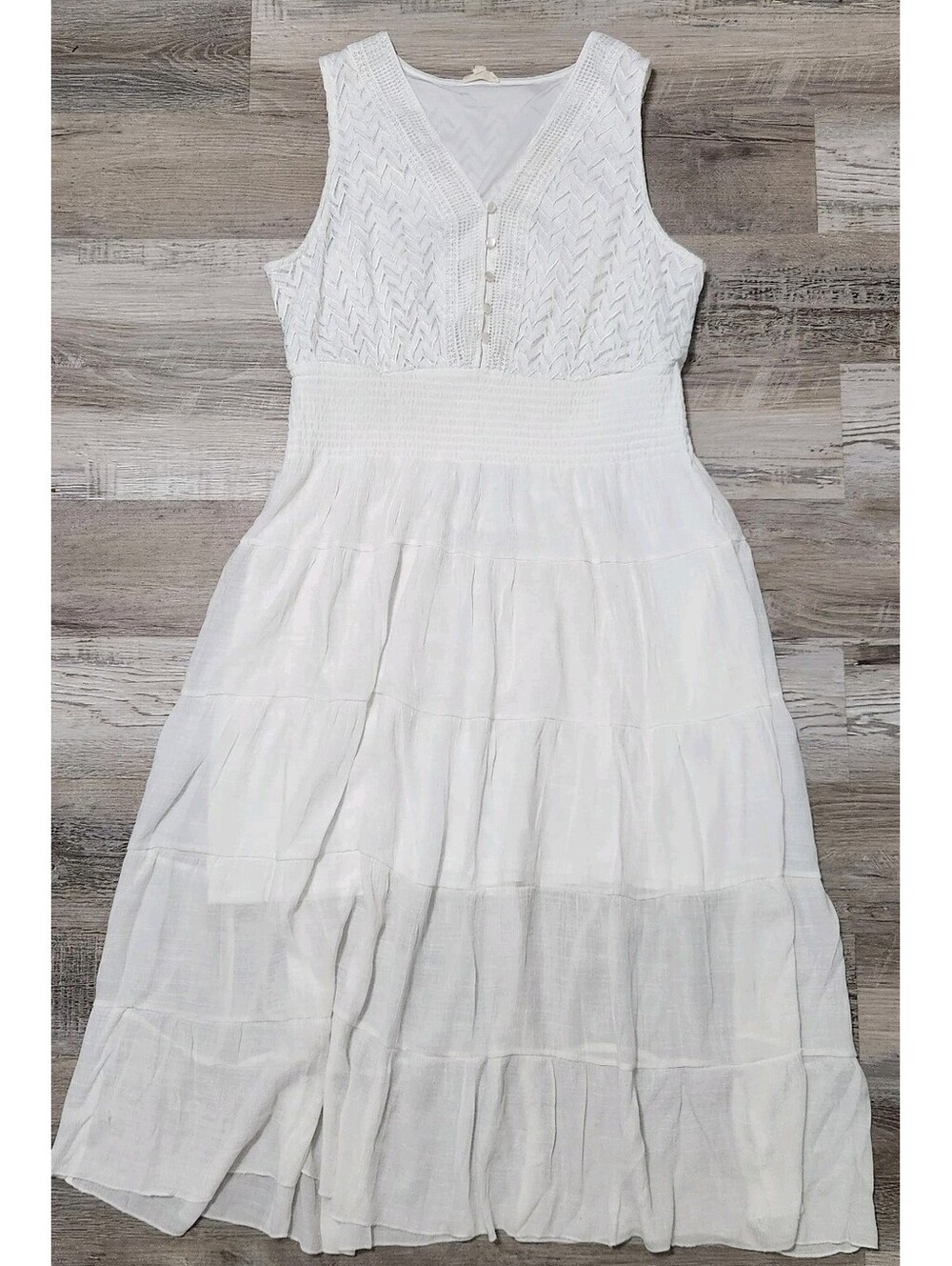 Kings Road Dress 3x White Peasant Boho Anthropologie